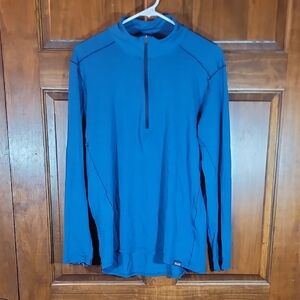 Patagonia Men's Blue Wool Blend Quarter Zip Long Sleeve